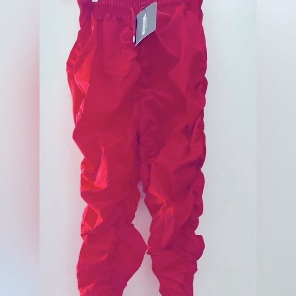 Red Shell Ruched Drawstring Joggers - Size 8 - Picture 12 of 12
